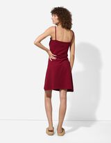 Šaty v áčkové linii - Špagetová ramínka - tmave cervená