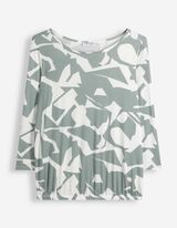 Langarmshirt - Allover-Print - Gr&uuml;n