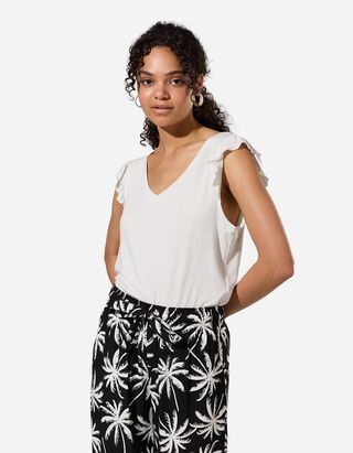 Top - Volants - Off-White