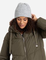 Gebreide muts - kabelpatroon - grijs