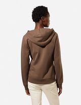 Veste molletonn&eacute;e - Capuche &agrave; cordon - Brun