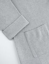 Hosszított kardigán - Visszahajtott ujj - szürke