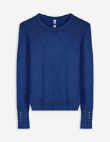 Strickpullover - Zierknöpfe - dunkelblau