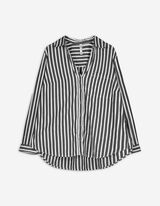 Camicia blusata - Scollo a serafino - nero