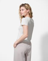 T-shirt - A costine - bianco