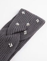 Naglavni trak - Okrasni biseri - temno siva