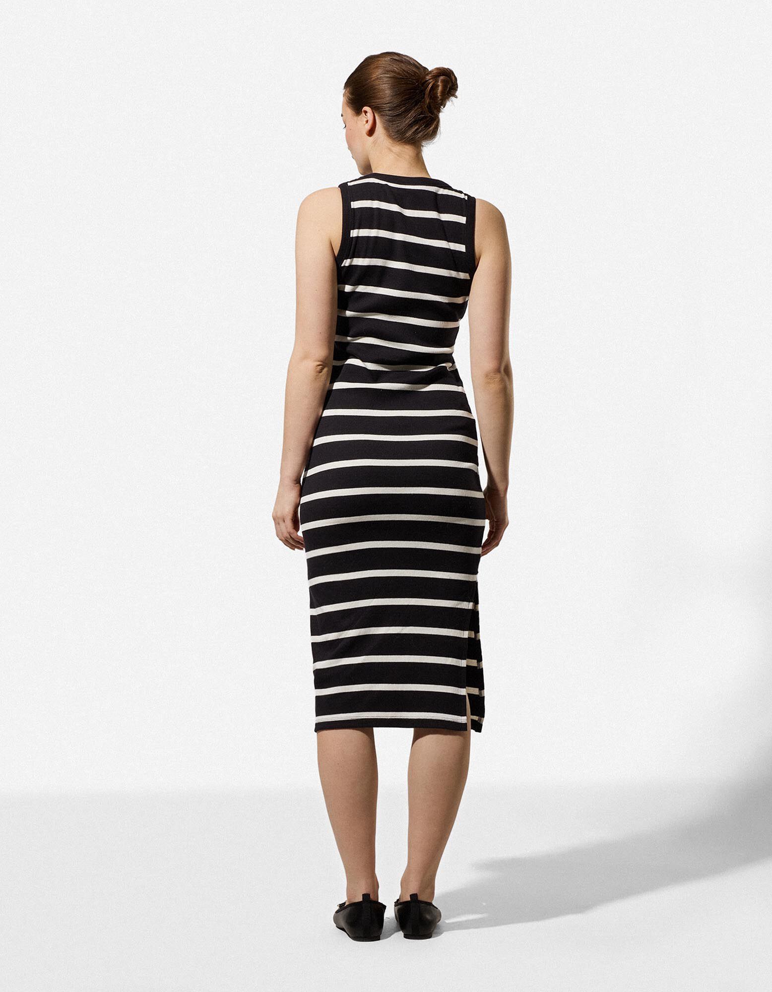 Midikleid - Seitenschlitz - schwarz