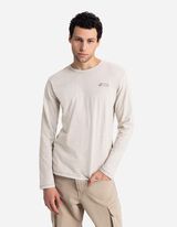 Tričko s dlhými rukávmi - Dvojvrstvový vzhľad - bezova