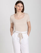 T-s&auml;rk - puuvillasegu - beezh