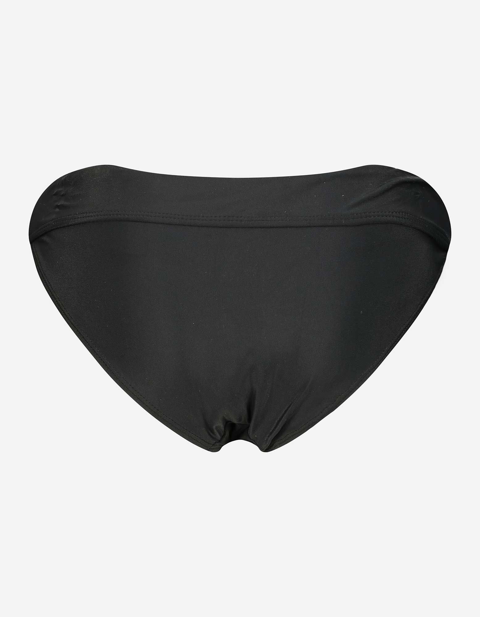 Slip de bikini - Ceinture &eacute;lastique - Noir