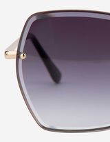 akiniai nuo saulės - kampuotas - auksinis