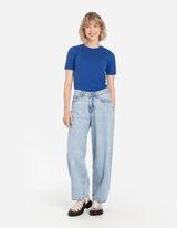 Tricou - Structură cu nervuri - Albastru inchis