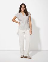 Bluse - V-Ausschnitt - hellgrün