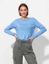 Pullover - Materiale morbido - celeste