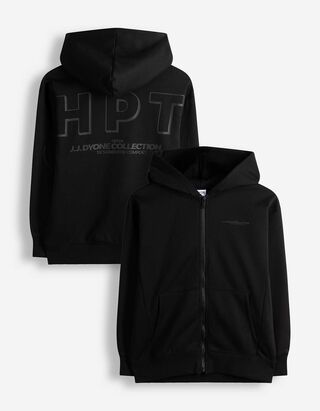 Sweatjacke - Oversized Fit - Schwarz