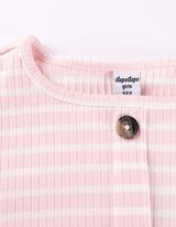 Marškinėliai ilgomis rankovėmis - Sagų juostelė - sviesiai rozinis