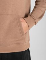 Pulover s kapuco - Me&scaron;anica bombaža - svetlo rjava