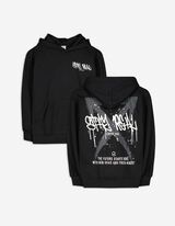 bluza z kapturem - Tylny nadruk - czarny
