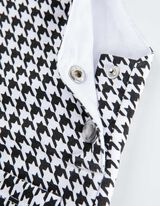 Zestaw koszuli z długim rękawem i sukienki w kratę - pepitka - rozowy