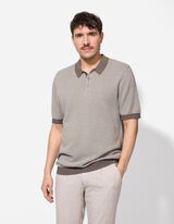 Poloshirt - Allover-Muster - hellbraun