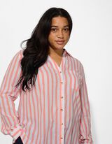 Overhemdblouse - Strepen - oranje