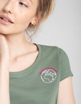 Pyjamashirt - Borduursels - turkoois