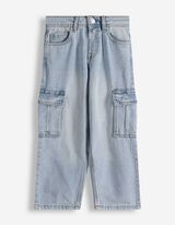 Cargo kalhoty - Na&scaron;it&eacute; kapsy - svetle  modra