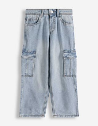 Cargo kalhoty - Na&scaron;it&eacute; kapsy - svetle  modra