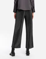 Palazzo kelnės - Blizgus audinys - juodas