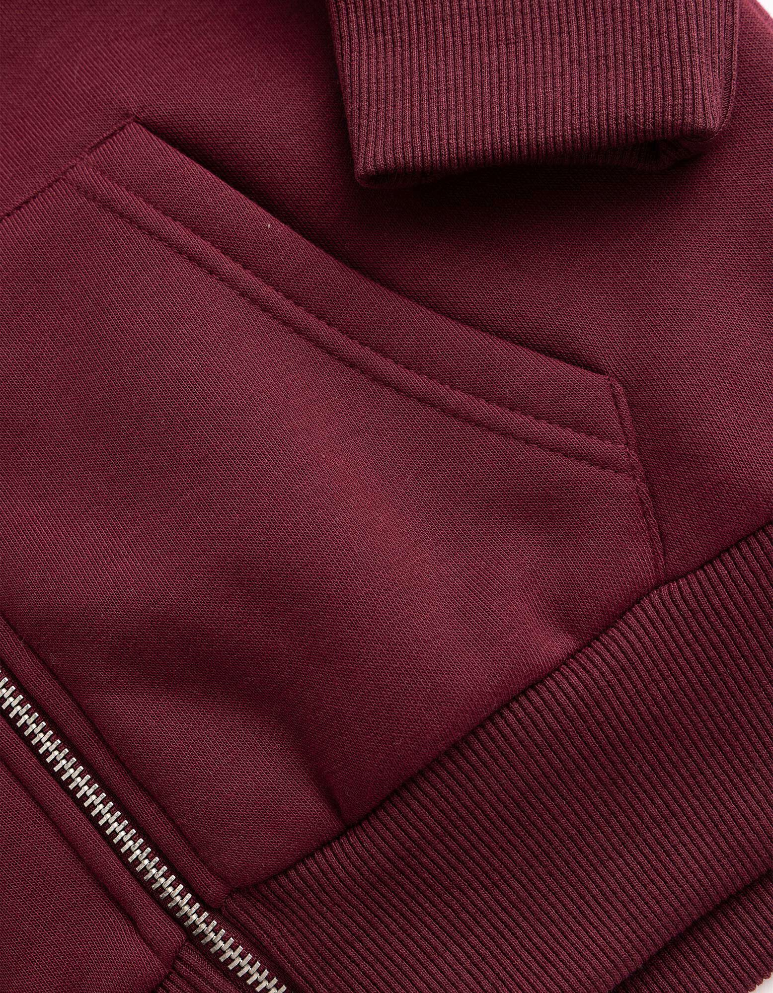 Sweatjacke - Cropped - Beere