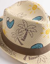 Sommerhut - Allover-Print - Beige