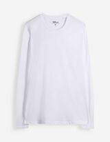 Langarmshirt - Rundhals-Ausschnitt - Wei&szlig;