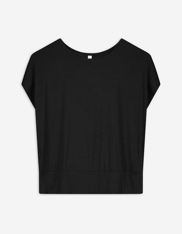 Tricou - Amestec viscoză - Negru
