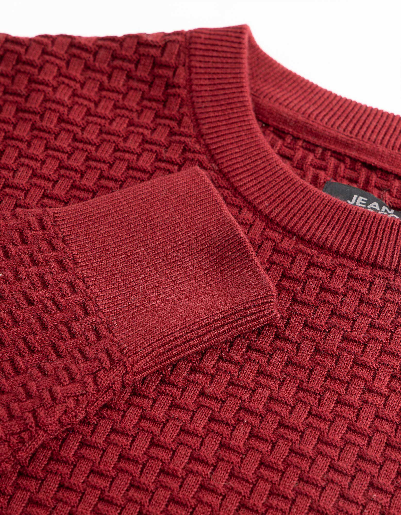 Pullover - mit Struktur - Dunkelrot