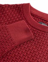 Pullover - mit Struktur - Dunkelrot