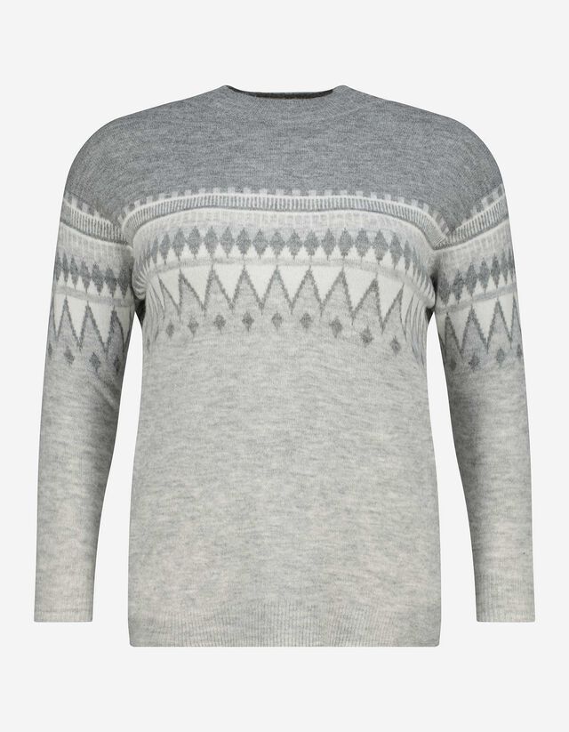 sweter - ze streczem - jasny szary