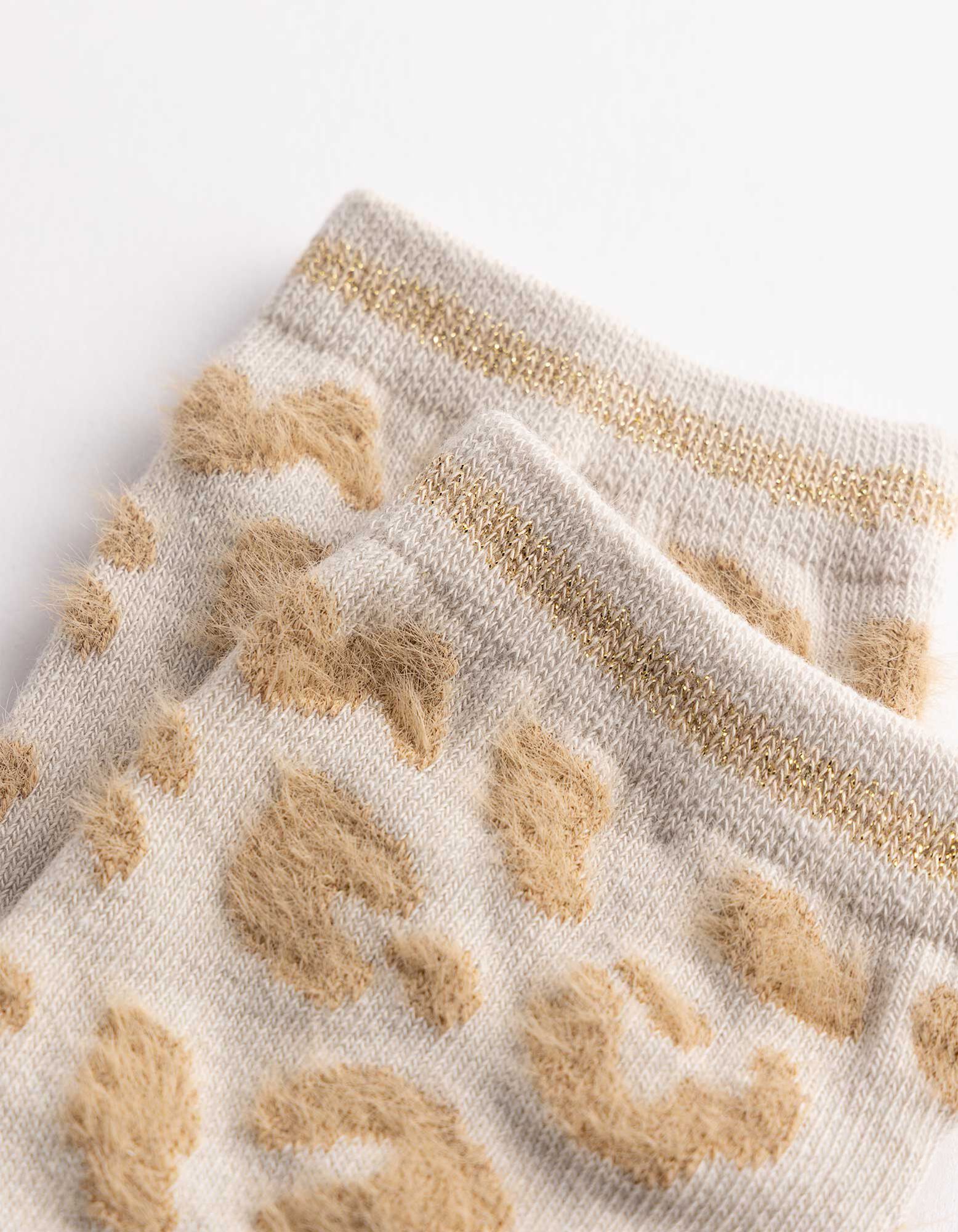 Socken - Leopardenmuster - Beige
