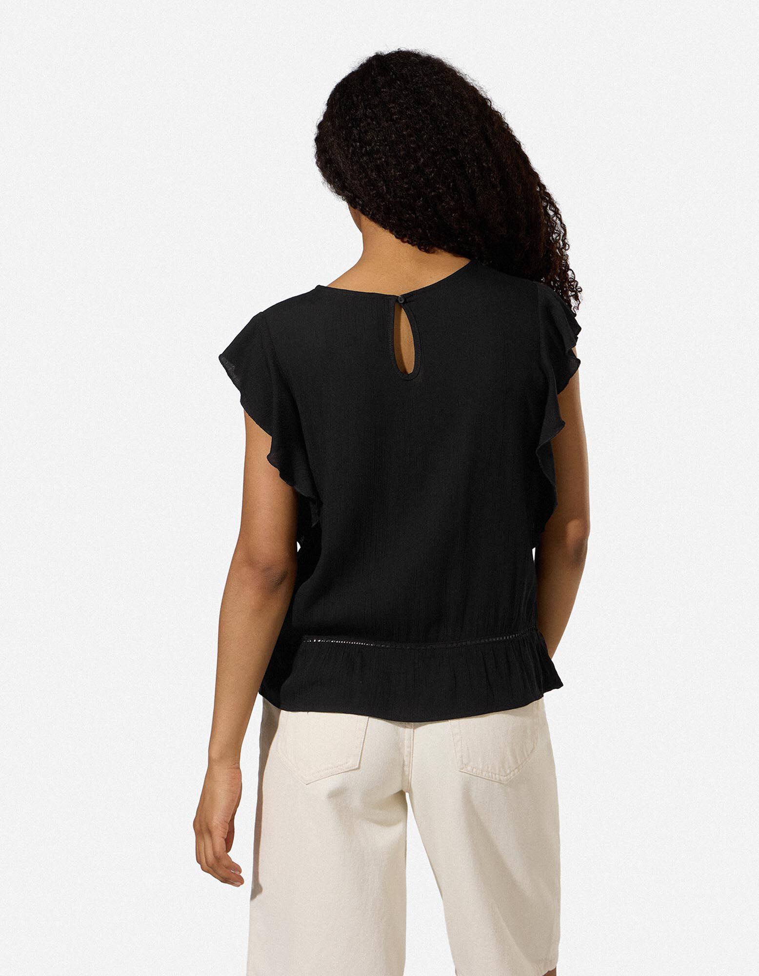 Blouseshirt - Viscose - Zwart