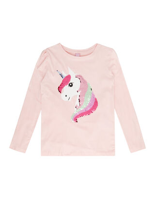 M&auml;dchen Longsleeve mit Wende-Pailletten