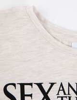 Tričko s dlouhým rukávem - Přední potisk - béžová