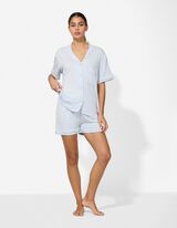 Pyžamov&yacute; set trička a &scaron;ortek - Jednobarevn&eacute; - svetle  modra