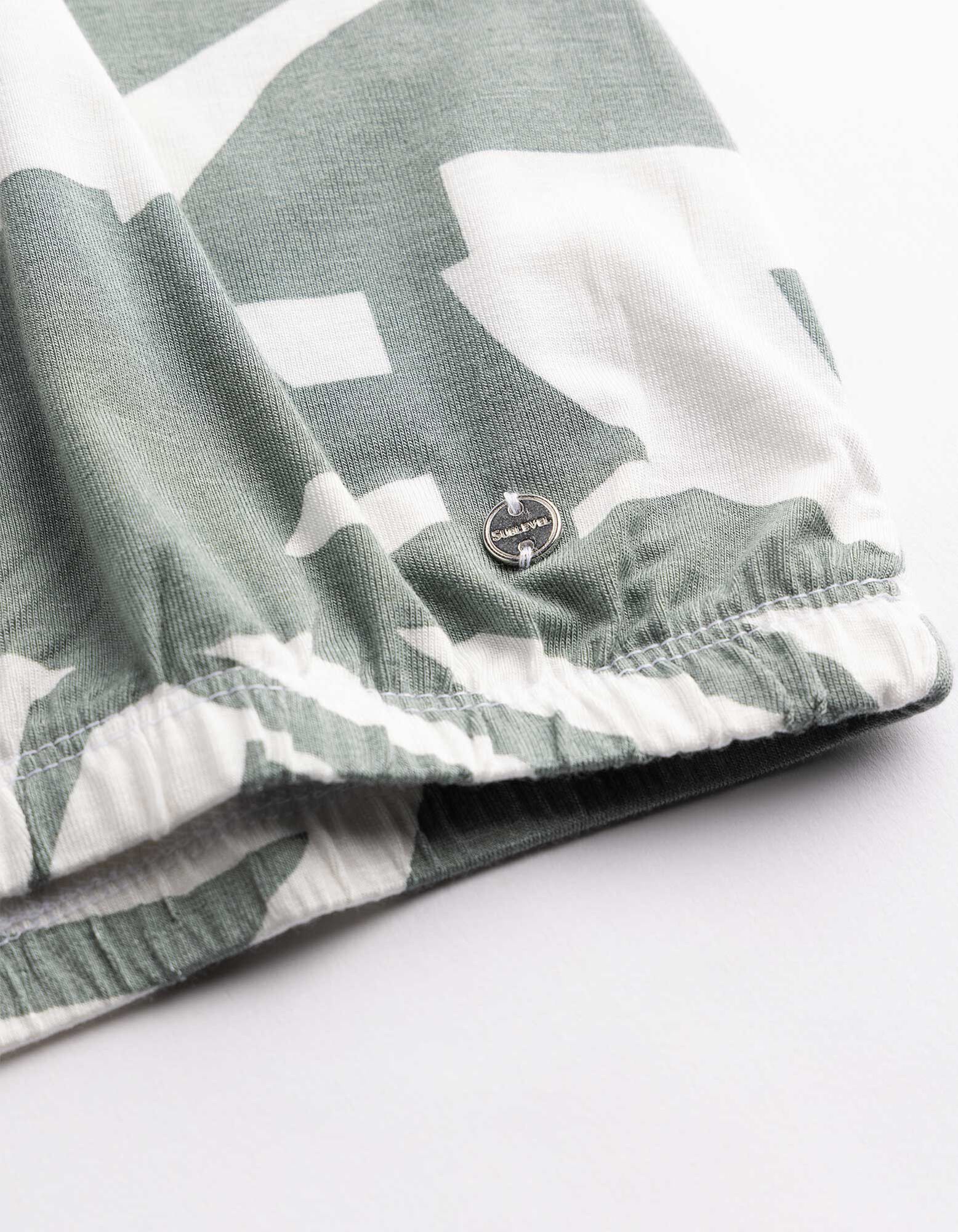 Langarmshirt - Allover-Print - Gr&uuml;n