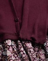 Kleid - Florales Muster - Dunkelrot