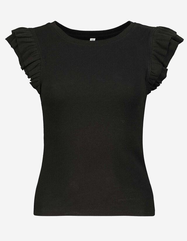 kalf beest Bestrooi Dames shirt - Volantmouwen - Takko Fashion