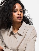 Giacca scamiciata - Imitazione di camoscio - beige