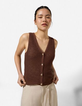 pleteni vrh - Kopčanje - smedja