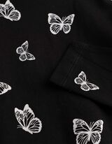 Lang shirt - Print all-over - Zwart