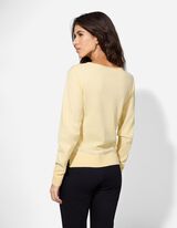 Trui - Ronde hals - lichtgeel