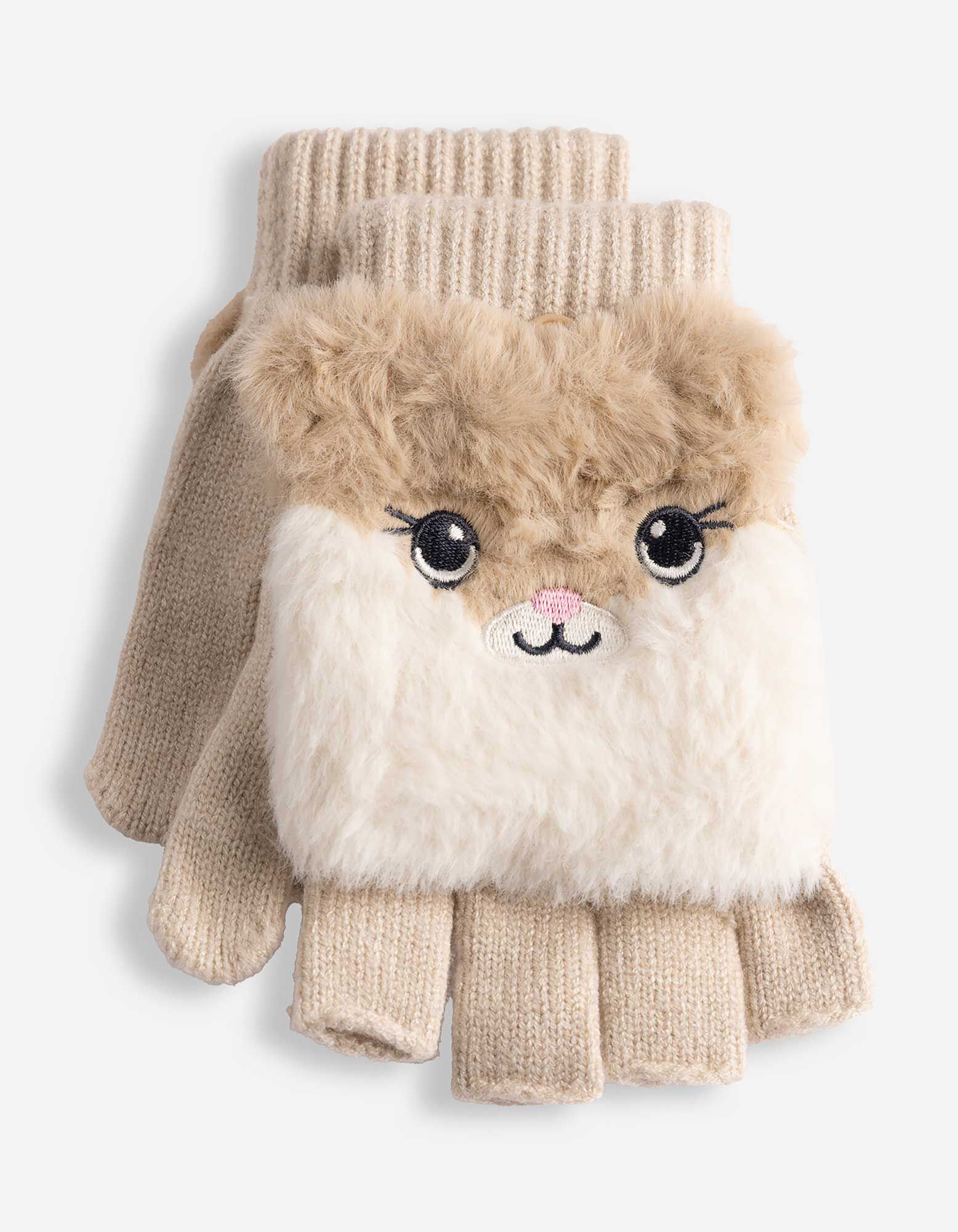 Handschuhe - Tiermotiv - Beige
