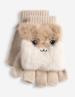 Handschuhe - Tiermotiv - Beige